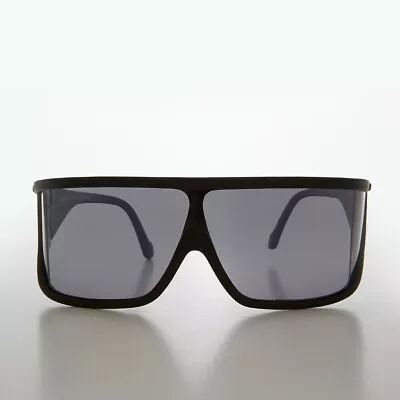 Flat Top Wrap Around Vintage Sport Shield Black Accent - Perkins • $22