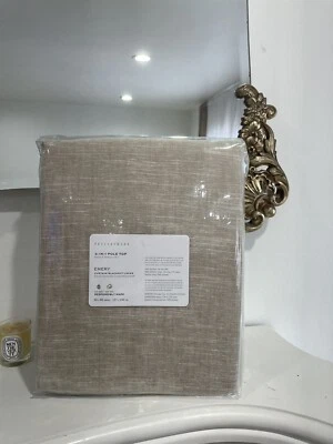$100 • Buy Pottery Barn Emery 3-1 Pole Top Linen Cotton Curtain 50x96 Oatmeal Blackout