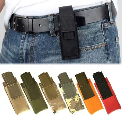 Tactical Molle Flashlight Holder Single Magazine Pouch Knife Sheath Case Holster • $4.89