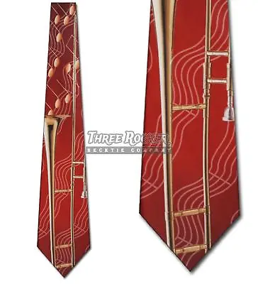 $18.75 • Buy Trombone Ties Instrument Neckties Mens Music Notes Orchestra Band Neck Tie NWT
