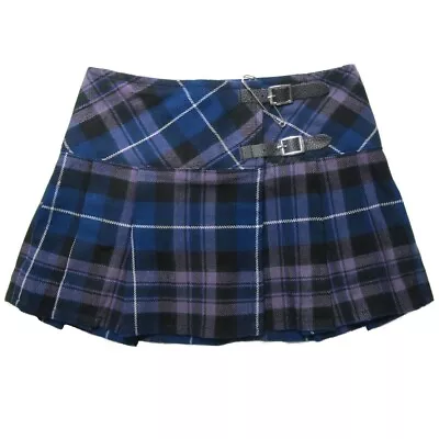 Viper London 13 Inch Purple Tartan Micro Mini Kilt Skirt • $20.14