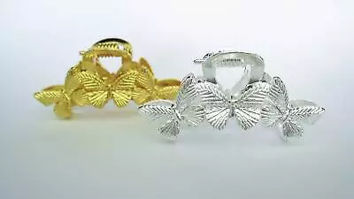 Small/medium Gold Silver Butterfly Metal Hair Claw Clip • $8.95