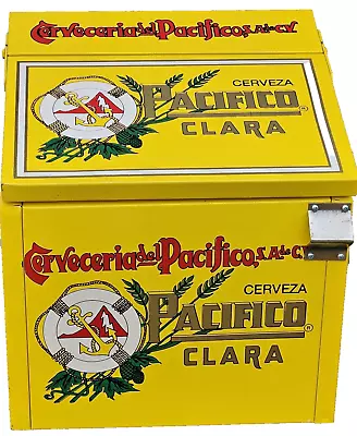 Vintage Pacifico Beer Cooler Ice Chest Slant Top Front Opener 17  X 16  X 14  • $299.95