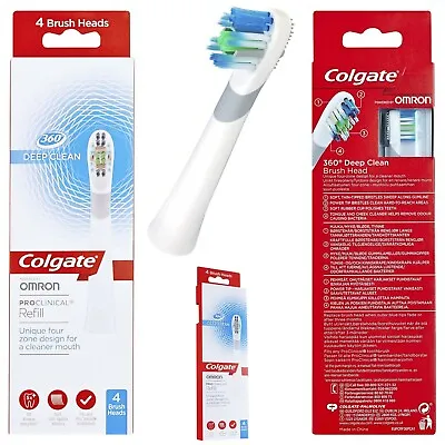 4 X Colgate Refill Toothbrush Heads 360 ProClinical Oral Care Omron Deep Clean • £25.99