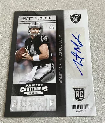 2013 Panini Contenders RC Auto #197 Matt McGloin Raiders • $6