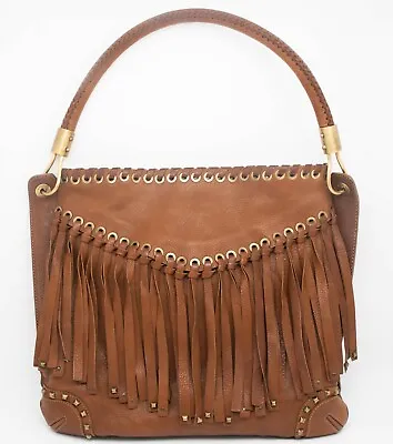 Michael Kors Collection Fringe Tassel Western Leather Hobo Bag MADE IN ITALY • $279.96