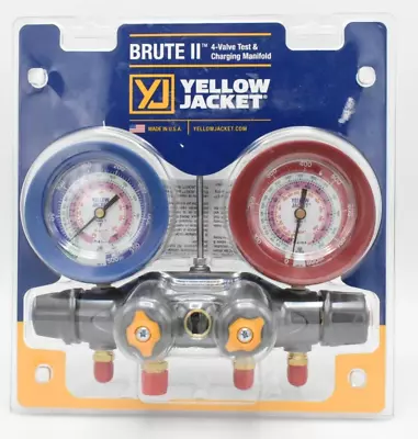 Yellow Jacket 46010 BRUTE II 4-Valve Test & Charging Manifold R22/404A/410A • $229.99