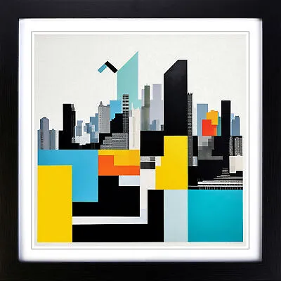 City Of Hong Kong Suprematism No.6 Wall Art Print Framed Canvas Picture Poster • £34.95