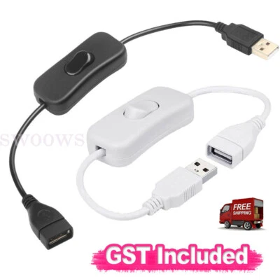 $5.89 • Buy USB Male To Female Extension Cable With ON/OFF Switch Toggle Power Control AU