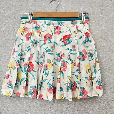 Vintage Tail Skirt Womens Medium Floral Pleated Tennis Pickleball 15.5  USA • $24.99