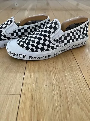 Vans Classic Slip On Summer Bummer Checkboard In Black /White UK Size 7.5 • £19.99