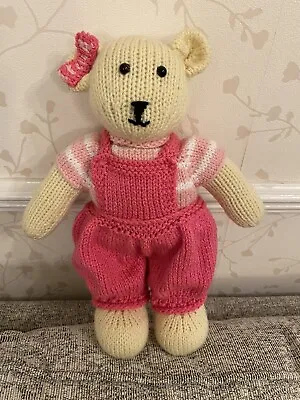 Hand Knitted  Teddy Bear  Removable Clothes Soft Toy • £17.99