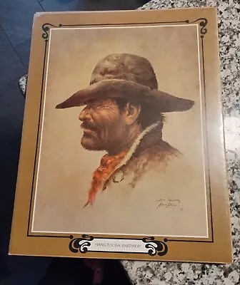 Vintage 1974 Bill Hampton Cowboy Art Print 20  X 16  Hang Tough Pardner • $75