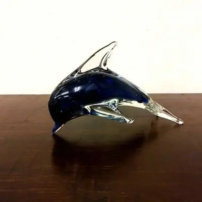 Murano Glass Venetian Object Art Glass Antique Dolphin H9.5cm • $84.22
