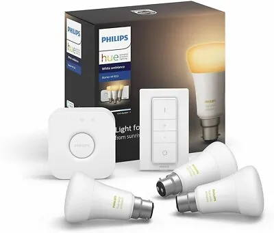 NEW UNOPENED: Philips Hue White Ambiance B22 Starter Kit • $145