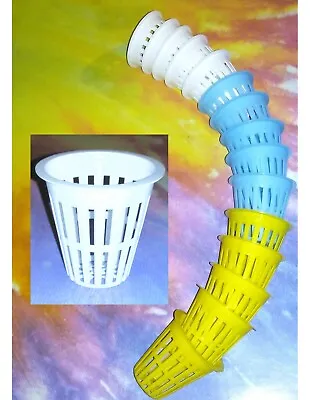 2   Net Cup Pot 6 /10 / 25 / 50 / 100  Hydroponic  Multicolor White Yellow Blue • $7.45