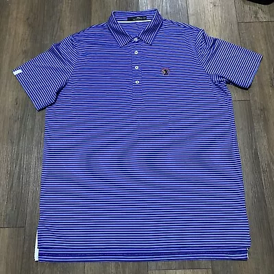 RLX X SEMINOLE Size XL Mens Performance Polo Shirt Blue Striped Wicking • $34.97