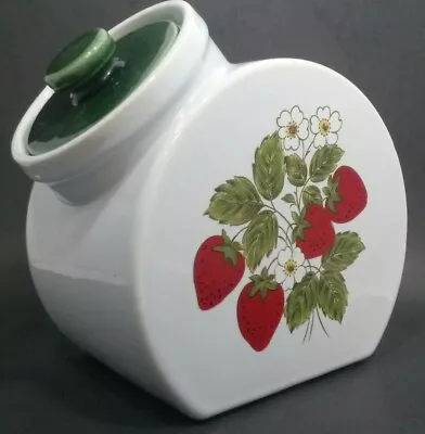 Nelson MCCOY Strawberry Country Tilted Front Opening Canister Cookie Jar • $37.99