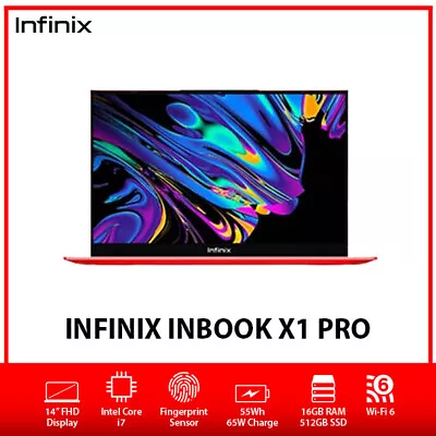 Infinix InBook X1 Pro (i7) 14  16GB RAM 512GB SSD RED Windows 10 Home Laptop • $1118.88