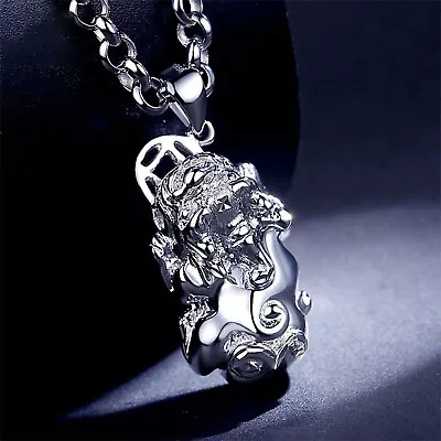 Pure Platinum 950 Men Women Gift Lucky Coin Pixiu Pendant 11.3-11.4g • $1049