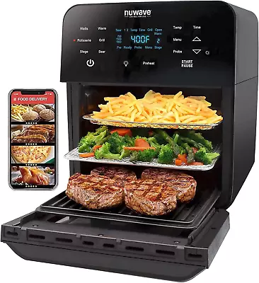 Nuwave Brio 15.5Qt Air Fryer Rotisserie Oven X-Large Family Size Powerful 1800 • $165.40