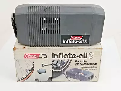 Coleman Inflate-All 3 Portable Air Compressor Vintage 12V Car Travel Inflation • $9.94