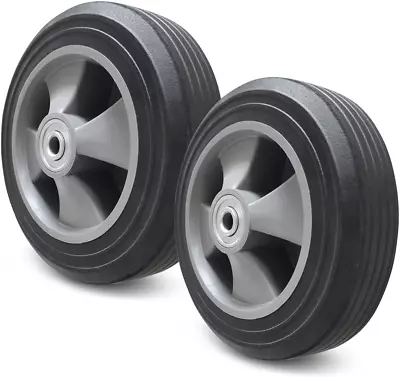 8 Inch Hand Truck Wheels 2PCS Solid Flat Free Tires Replacement For Hand Truck D • $28.99