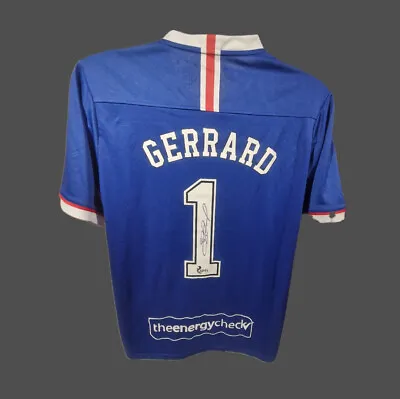 £150 • Buy Steven Gerrard Glasgow Rangers Signed Shirt COA