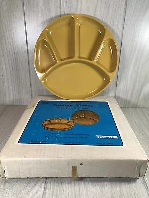 Vtg Fondue Sushi Plates Mustard Westwood Of San Francisco Divided Melamine Set 4 • $49.99