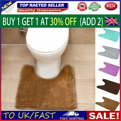 £6.59 • Buy Memory Foam Anti Slip Toilet Floor Mat Bath Pad Rug Soft UK Washable Pedestal Li
