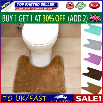 £6.59 • Buy Memory Foam Anti Slip Toilet Floor Mat Bath Pad Rug Soft UK Washable Pedestal Li