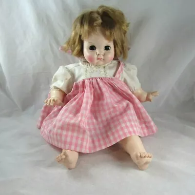 Madame Alexander Puddin Doll Crier 19” In Tagged Dress Panties Vintage 1960s • $35