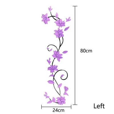 £4.44 • Buy Rose Flower Vine Wallpaper Door Sticker Art Mural Wall Decals Wall Sticker