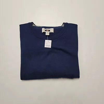 $36 • Buy JOSEPH ABBOUD XL Blue Cotton Modal Cashmere Nylon Crew Neck Men's Sweater NWT