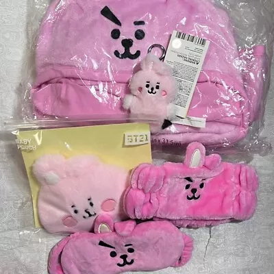 BTS Jungkook × BT21 Official COOKY Doll Hairband Blanket With Hoodie Eye Mask • $119