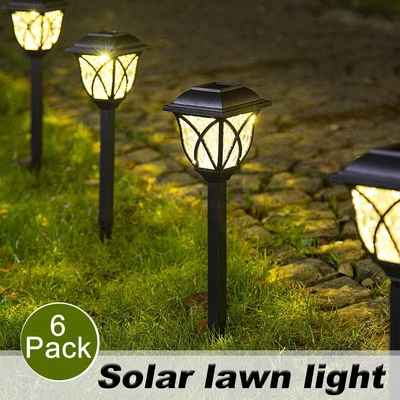 $18.99 • Buy 6 Pack Solar Garden Lights Outdoor Landscape Pathway Yard Waterproof LED Lights