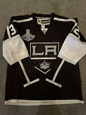 Reebok LA Kings Hockey Jersey Mens 50 2014 Stanley Cup Champions Fight Strap • $54.99