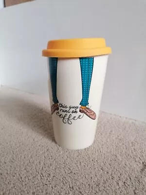 £14 • Buy Ceramic Double Wall Thermal Hot Drink Coffee Tea Travel Mug Cup W/ Silicone Lid