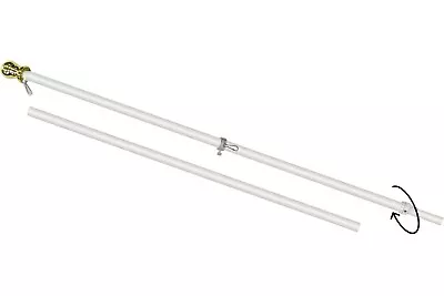 6ft Spinning Flag Pole White Flag Pole Tangle Free Flag Pole For Flag • $26.95