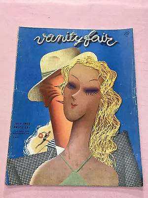 Vintage Vanity Fair Magazine July 1935 Belle Of The Beach By Garretto • $20.95