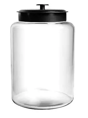 Montana 2.5 Gallon Glass Jar With Lid Black Metal Lid • $77.72