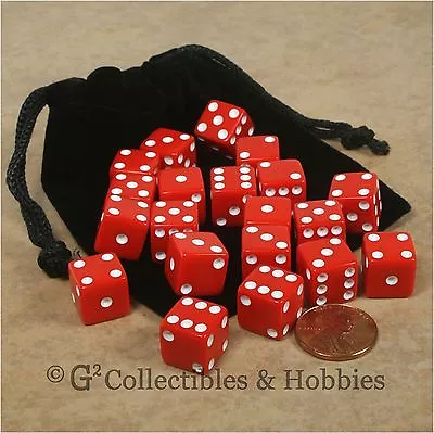 NEW Set Of 20 Red 12mm Dice & Bag Six Sided D&D RPG Game MTG WARHAMMER D6  • $8.99