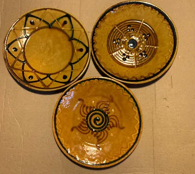 Vintage Set 3 BIOT Pottery French Faience Plates La Poterie Provençale 7.25“ • $68.50