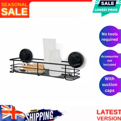 Suction Shelf Rack Bathroom Shower Caddy Organizer Storage Spice Holder Black AU • $7.99