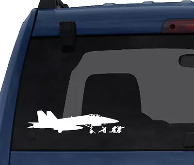 Aircraft Carrier #5 - Military Jet Fighter Launch -Car Tablet Vinyl Decal • $4.99