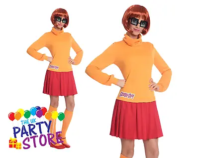 £36.95 • Buy Womens VELMA Fancy Dress Costume Scooby Doo Cartoon + Wig World Book Day Adult