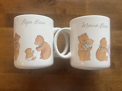 Vintage Hallmark Papa Bear & Mama Bear Coffee Cup Set 1988 • $15