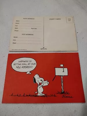 (2) Vintage Postcard Change Of Address Peanuts Snoopy Hallmark Post Cards Unused • $3