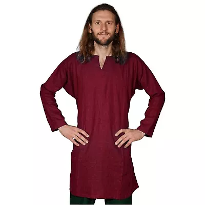 Erik Viking Tunic Medieval Renaissance Fair Reenactment LARP Costume Wine Red • $69.95