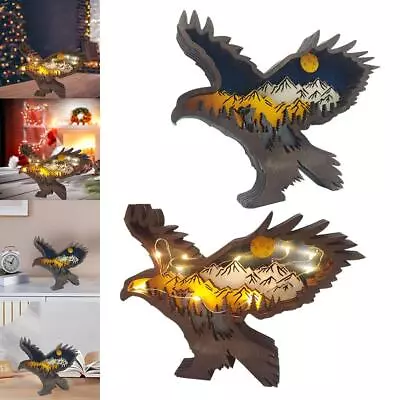 Eagle Ornaments Sculpture Accessories Craftwork For Gift Christmas Festival • £6.80